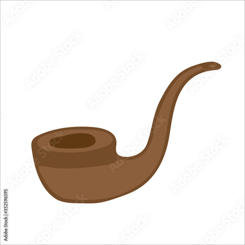 Smoking pipe. Pirates emblems. Hand drawn illustration in Doodle style. Vector illustration