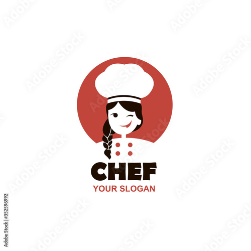 chef woman design isolated on white background