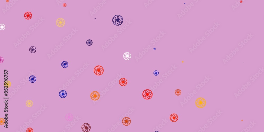 Light Pink, Yellow vector template with circles.
