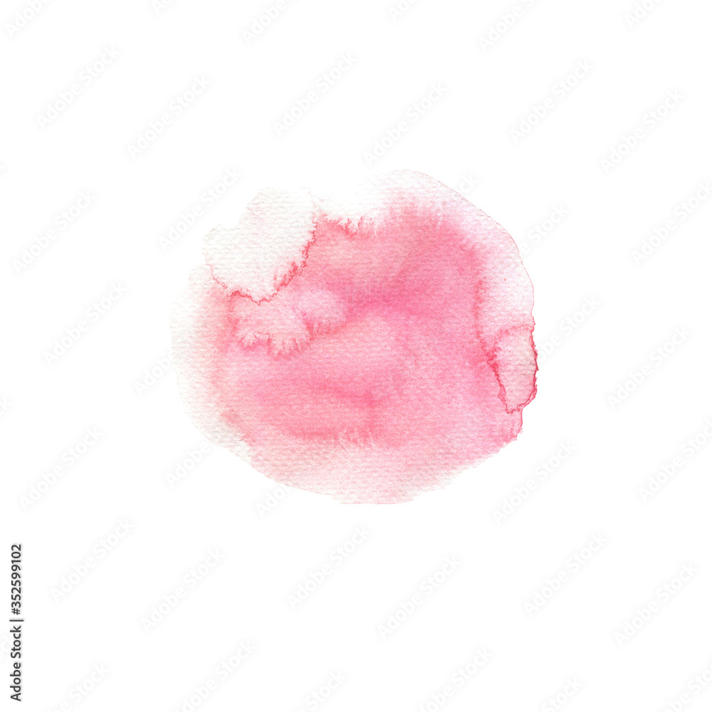 Pastel pink decorative spot isolated on white background. Hand drawn watercolor illustration. Pastel pink decorative spot isolated on white background. Hand drawn watercolor illustration.