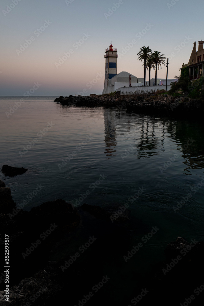 Landscape with the lighthouse of Santa Maria in Caiscas.