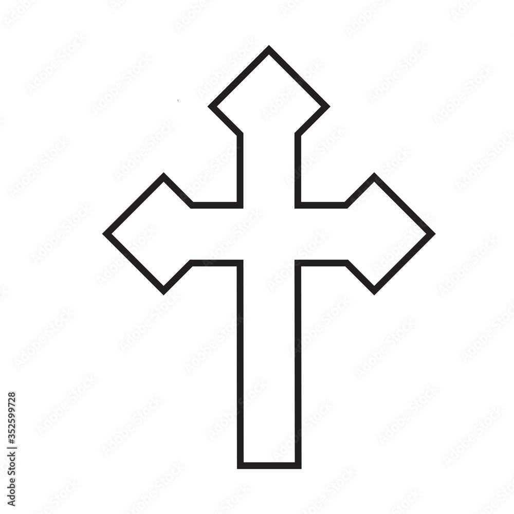 cross flat design icon on white, stock vector illustration cross flat design icon on white, stock vector illustration