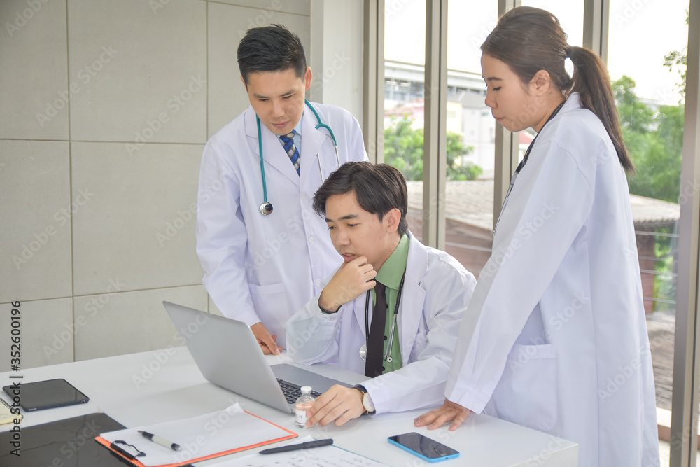 Team doctor meeting teamwork medical and group working at hospital service insurance Team doctor meeting teamwork medical and group working at hospital service insurance