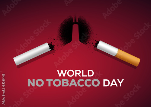 black lungs and cigarette broken for world no tobacco day