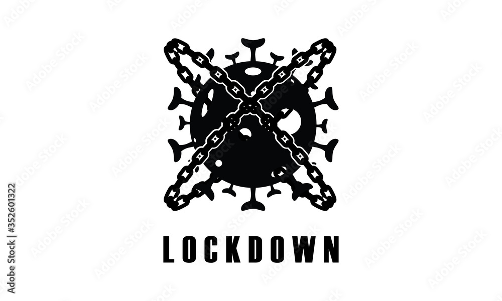 Corona Virus Lockdown Covid nCov virus locked by chains. Social DIstancing. Pandemic. Germ Bacteria locked. Corona Virus Lockdown Covid nCov virus locked by chains. Social DIstancing. Pandemic. Germ Bacteria locked.