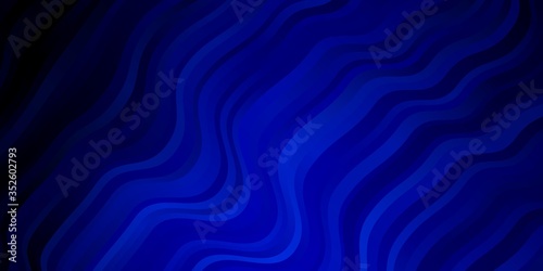Dark BLUE vector pattern with curved lines. Colorful illustration, which consists of curves. Pattern for websites, landing pages.
