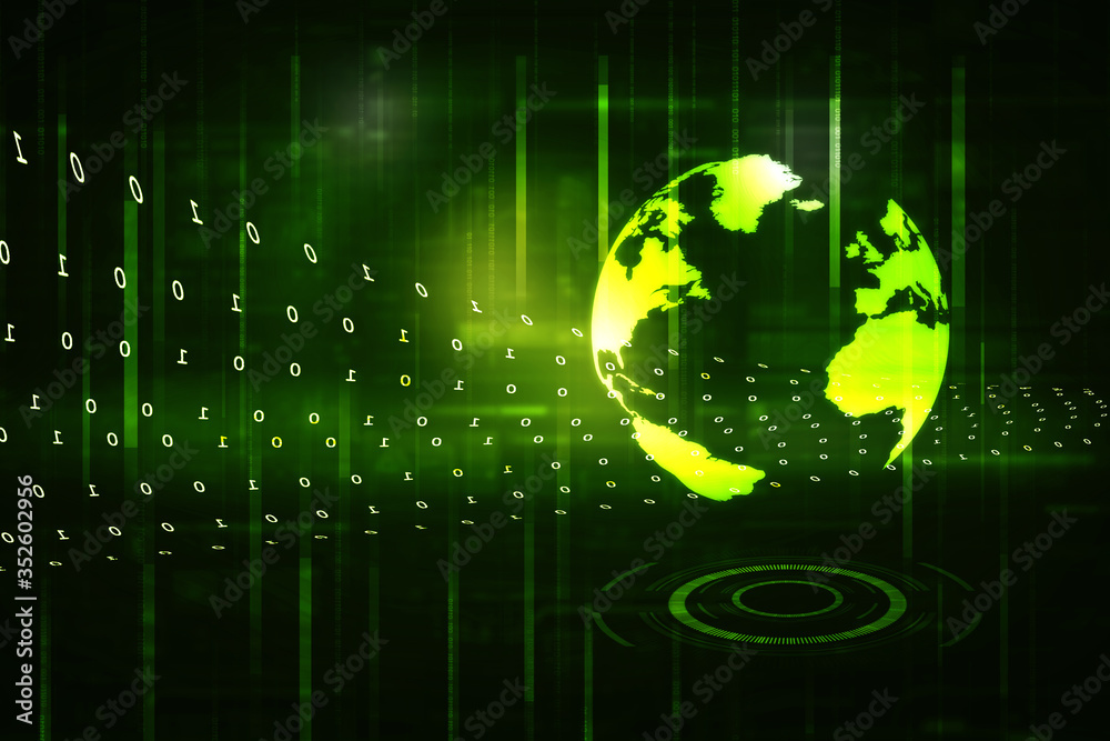 Obraz premium 2d illustration world map abstract background 