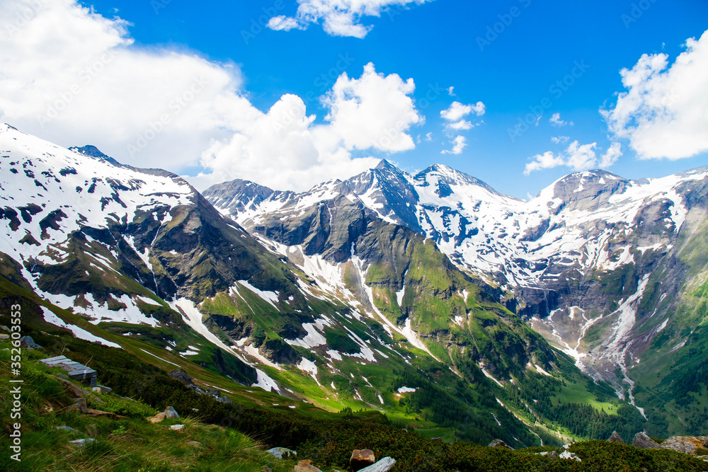 Rocky mountain scenery, Alps, Austria. Grossglockner. Mountain View.