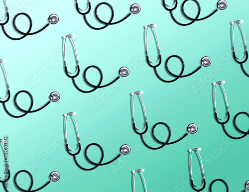 Stethoscope pattern - healthcare and medicine theme - minimalism