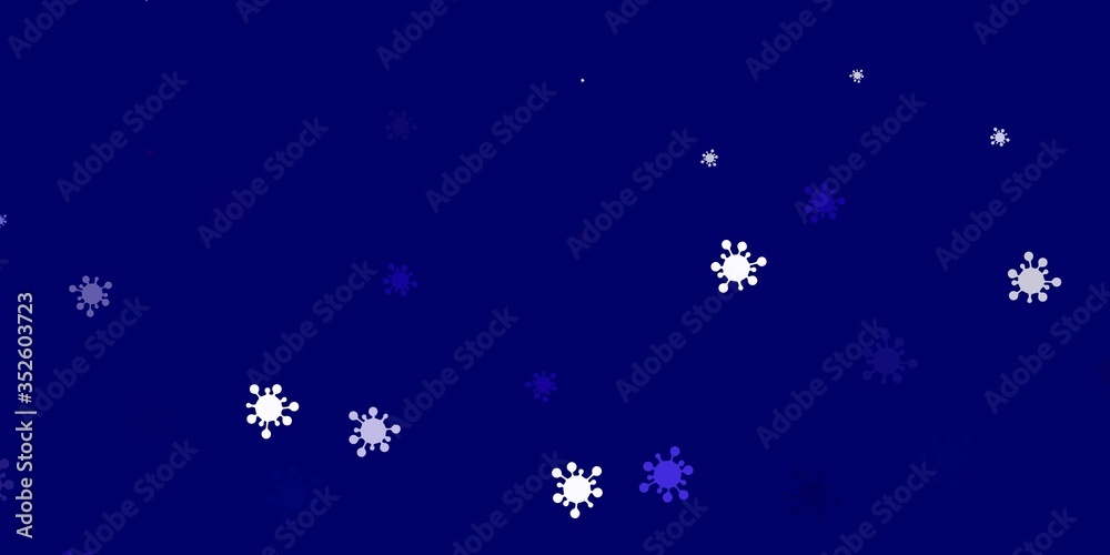 Light pink, blue vector pattern with coronavirus elements. Light pink, blue vector pattern with coronavirus elements.