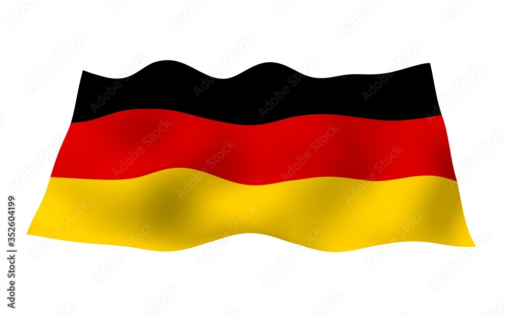 Obraz premium Flag of Germany. Wide format 3D illustration. State symbol of the Federal Republic of Germany. 3D rendering