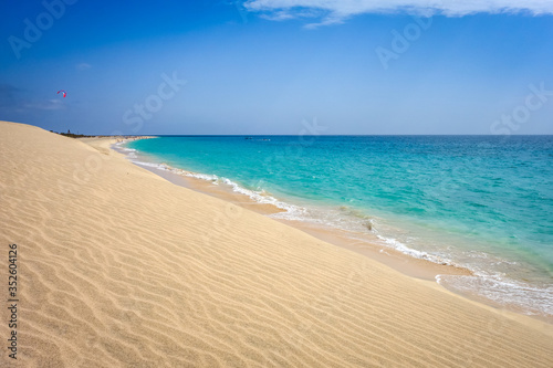 Ponta preta beach and dune in Santa Maria, Sal Island, Cape Verde photo