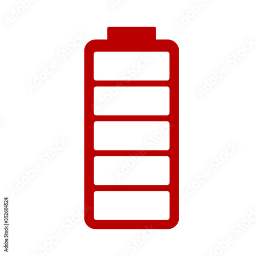 Battery charge level indicator bar icon, full, empty or loading on white for design, stock vector illustration