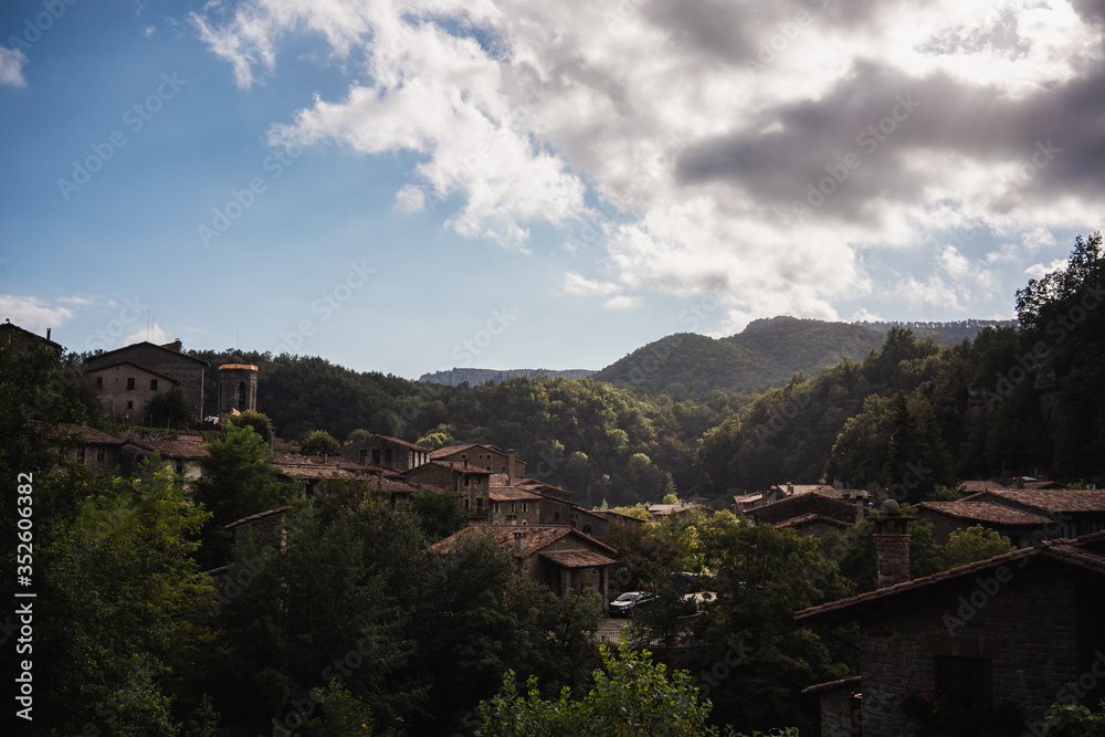 panoramic view of rupit in spain