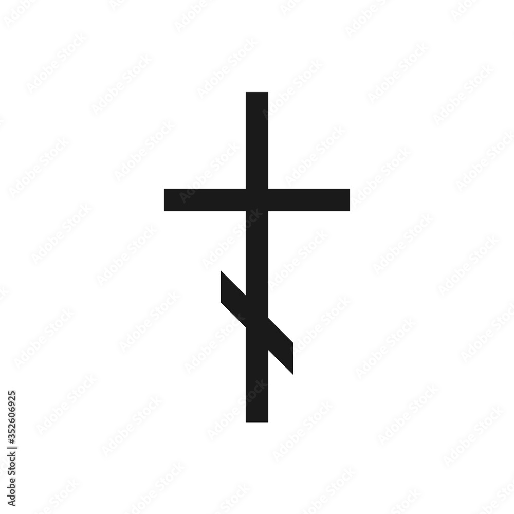 Christian cross icon vector illustration isolated on white.