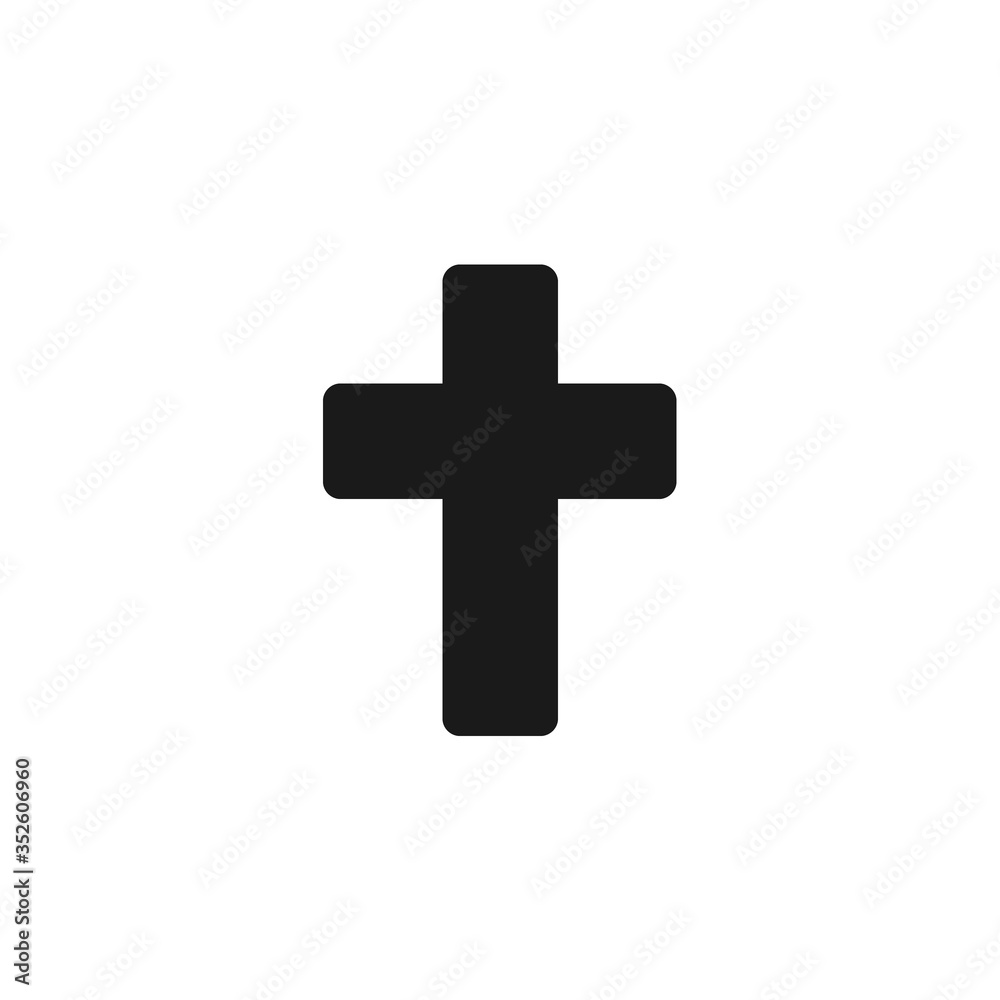 Christian cross icon vector illustration isolated on white.