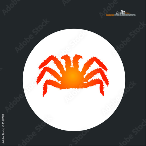 Alaskan king crab in isolated white background.vector illustration.
