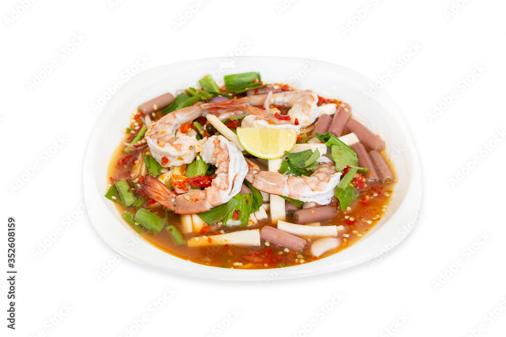 Spicy noodle salad, Thai Food
