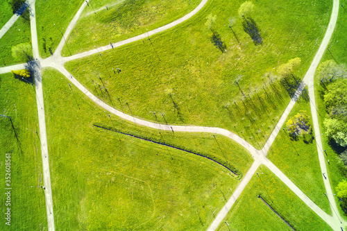 Paths in the green summer p...