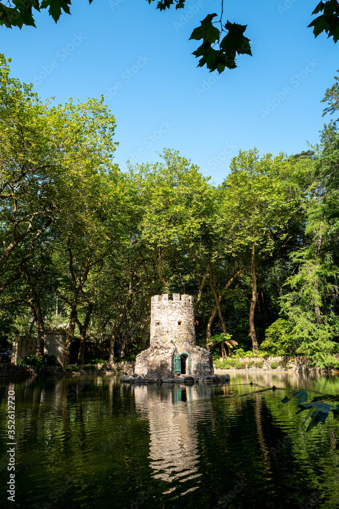Ancient tower in the park of the Palacio de Pena. Ancient tower in the park of the Palacio de Pena.