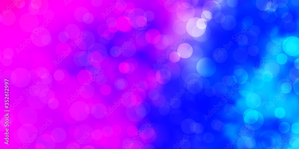 Light Pink, Blue vector backdrop with circles. Abstract colorful disks on simple gradient background. Pattern for business ads. Light Pink, Blue vector backdrop with circles. Abstract colorful disks on simple gradient background. Pattern for business ads.