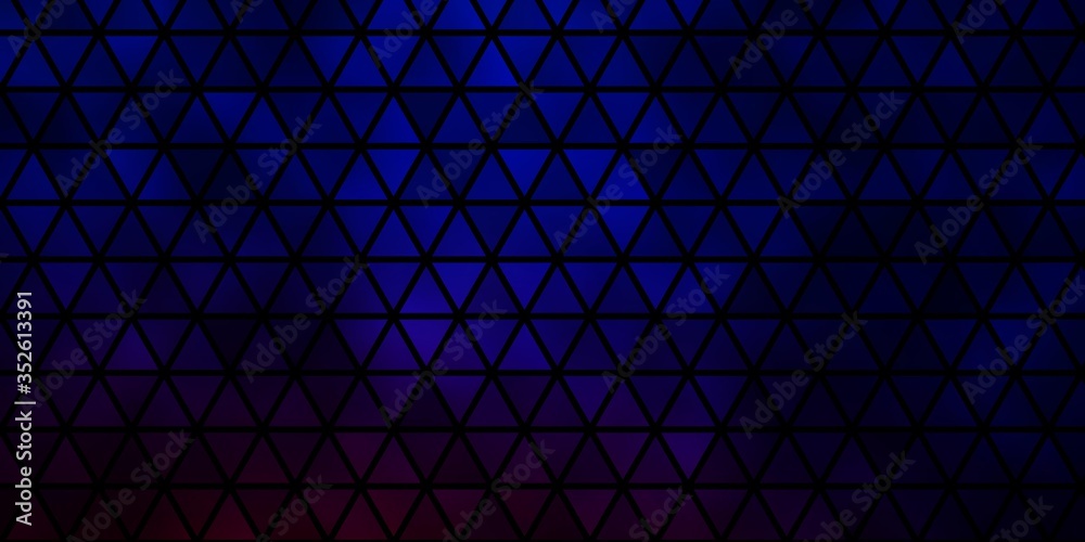Fototapeta premium Dark Blue, Red vector background with triangles.