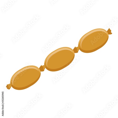 Snag sausage icon. Isometric of snag sausage vector icon for web design isolated on white background