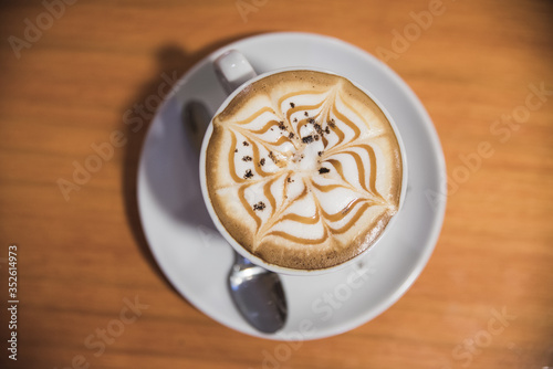 arte latte cafe con leche flor