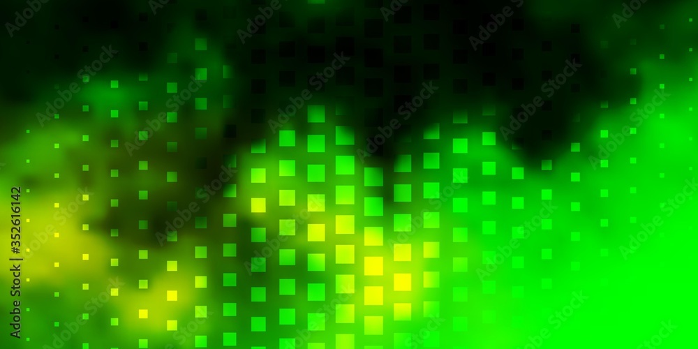 Light Green, Yellow vector pattern in square style. Illustration with a set of gradient rectangles. Best design for your ad, poster, banner.