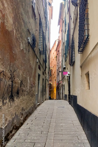 Narrow alleys of the historical center of Savona, Liguria, Italy © Oleg