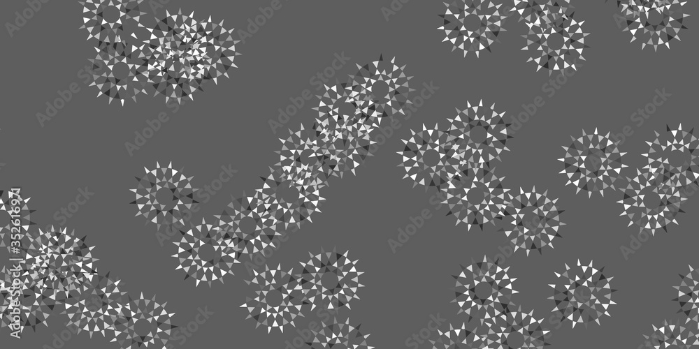 Light gray vector doodle template with flowers.