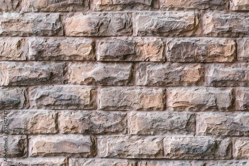 Wall of decorative Bricks photo closely