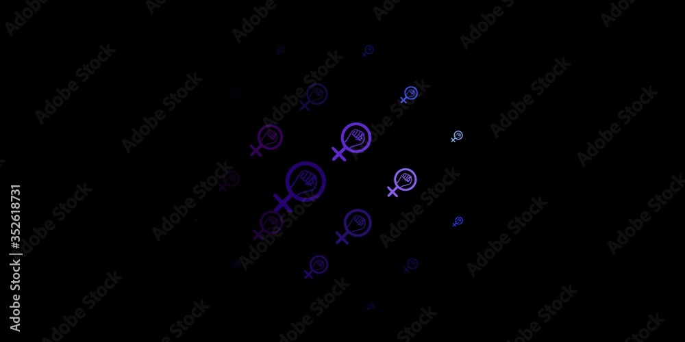 Dark Pink, Blue vector template with businesswoman signs. Dark Pink, Blue vector template with businesswoman signs.