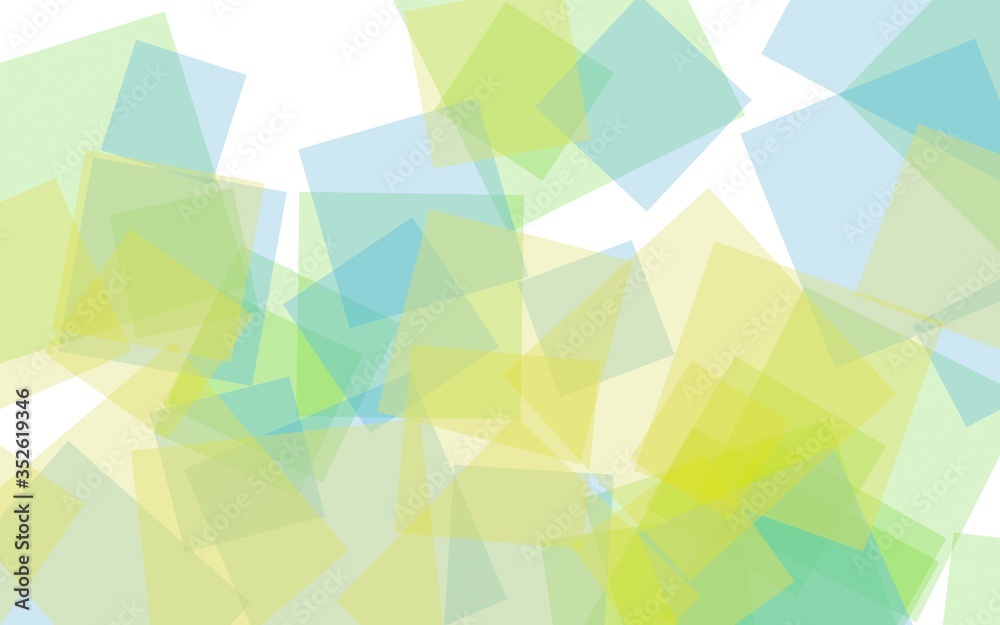 Obraz premium Multicolored translucent squares on white background. 3D illustration