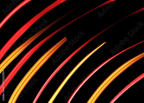Red and yellow stripes on black background