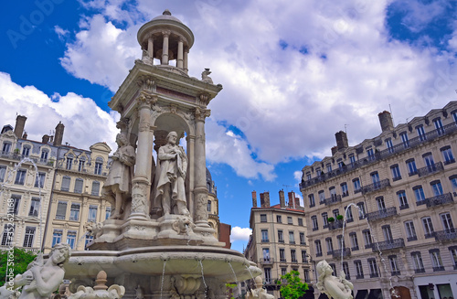 The fountain on Place des Jacobins in the heart of Lyon, France. © Jbyard