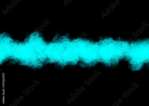 Light blue nebula line on black background for commercial use