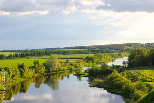 Wallpaper Mural landscape with river forest and river beauty Torontodigital.ca