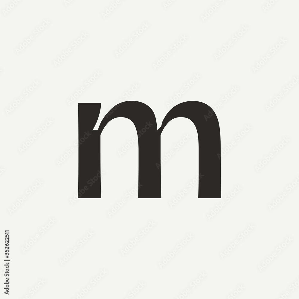 M monogram. Abstract letter M logo design. Filled creative symbol. Logo branding. Universal vector icon - Vector