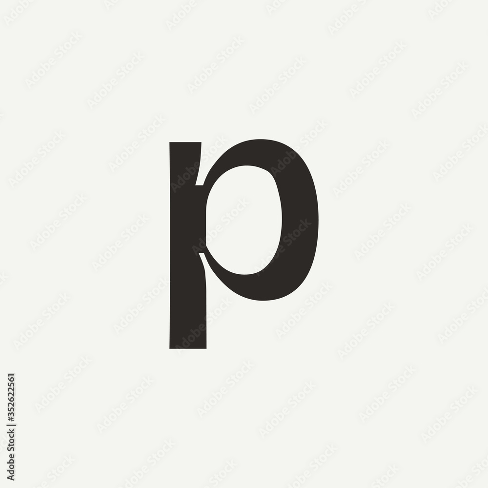 P monogram. Abstract letter P logo design. Filled creative symbol. Logo branding. Universal vector icon - Vector P monogram. Abstract letter P logo design. Filled creative symbol. Logo branding. Universal vector icon - Vector