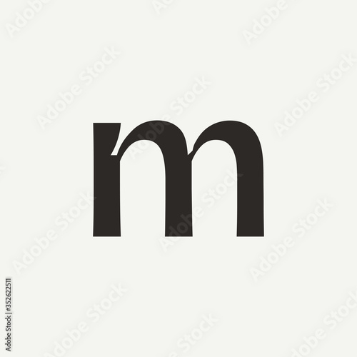 M monogram. Abstract letter M logo design. Filled creative symbol. Logo branding. Universal vector icon - Vector