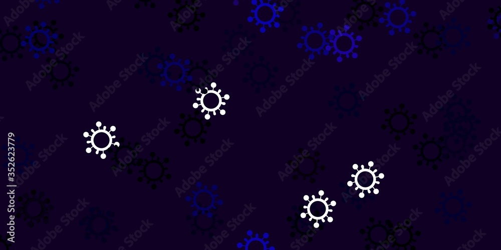 Light blue, red vector template with flu signs.