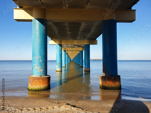 Sea pier at summer day. Anapa, Dzhemete photo