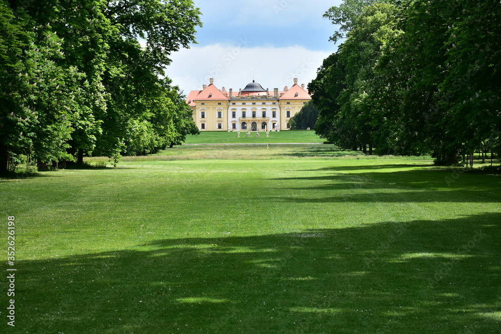 garden of castle Slavkov near Brno,Czech republic