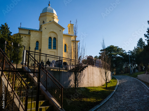 Small church of Saint Dimitrios or Saint Dimitri (Crkva Svetog Dimitrija) in the old Zemun cemetary on the Gardos hill. Was built in 1874. photo