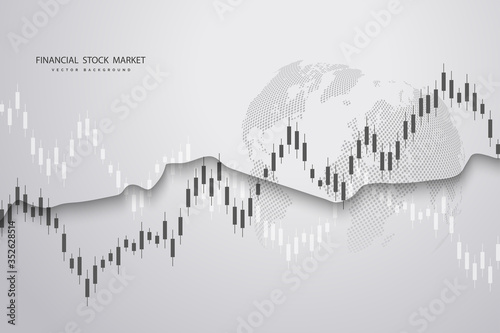 Stock market graph or forex trading chart for business and financial concepts, reports and investment . Vector illustration