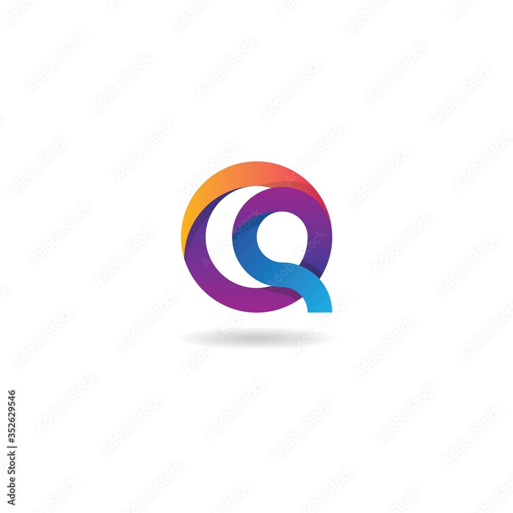 initial q with abstract logo design vector template initial q with abstract logo design vector template