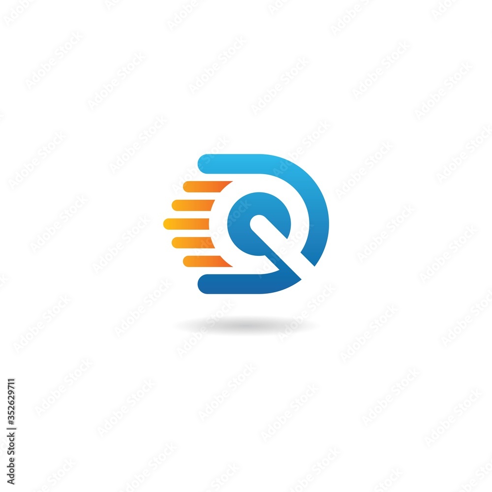initial q with fast logo design vector template initial q with fast logo design vector template