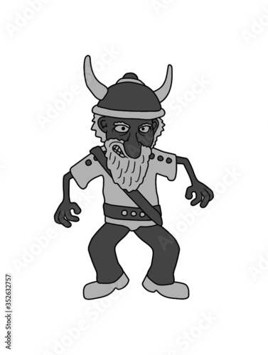 Böser Wikinger Clipart mit nordmann hörner
