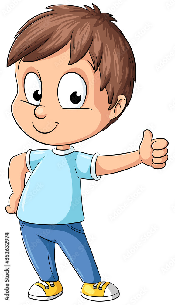 Junge gibt Daumen nach oben - Vektor-Illustration Junge gibt Daumen nach oben - Vektor-Illustration